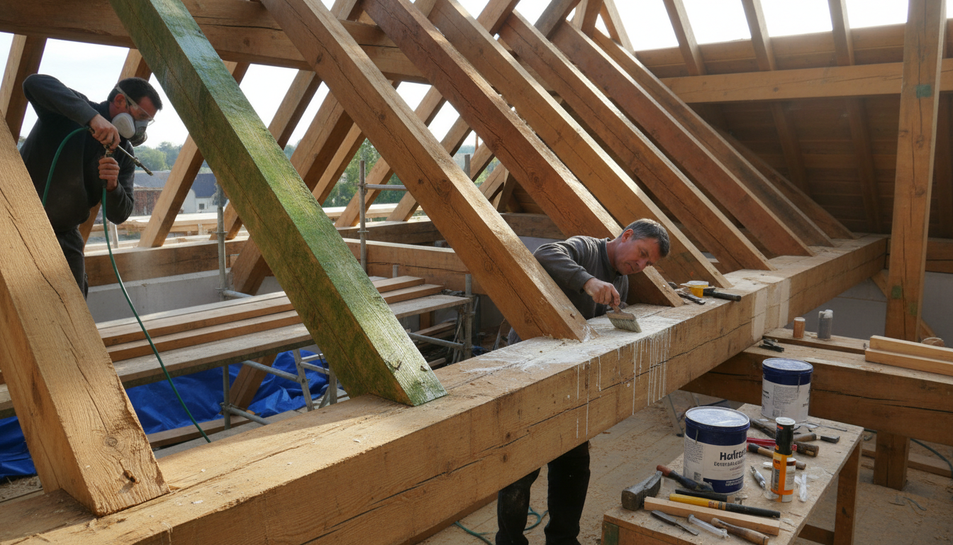 découvrez les traitements préventifs et curatifs du bois pour charpente, adaptés aux différentes classes d'emploi selon la norme en 335, pour assurer durabilité et protection optimale.