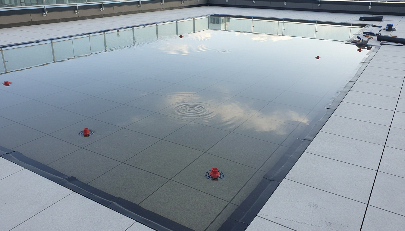 découvrez l'importance de la mise en eau comme test final pour garantir l'étanchéité parfaite de votre terrasse et éviter les infiltrations d'eau.