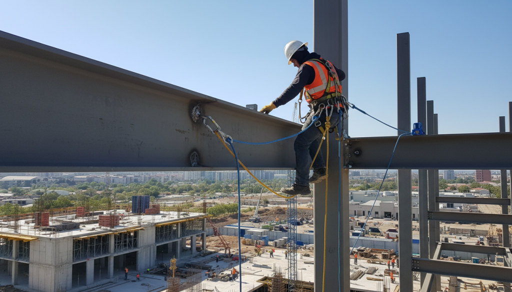 découvrez les règles essentielles sur la sécurité en hauteur, y compris les lignes de vie et points d'ancrage, et évitez les infractions potentielles à la réglementation.