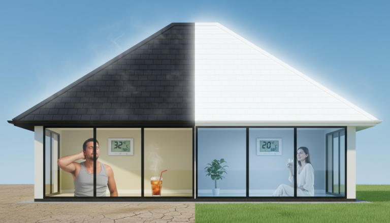 L’impact d’une toiture blanche (Cool Roof) sur la température intérieure.